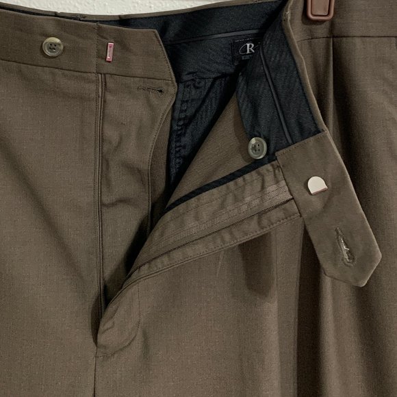 (T128) RBM Platinum Men’s 44x32 Olive Green Dress Pant, Rise 14, Leg 10, Nice! - Picture 8 of 15